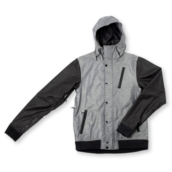 Holden Varsity Shell Snowboard Jacket in Black/Charcoal - Picture 1 of 13